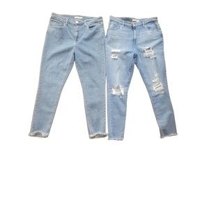 LOT OF 2 PAIR Levi's Womens 721 High Rise Skinny  W32  Distressed